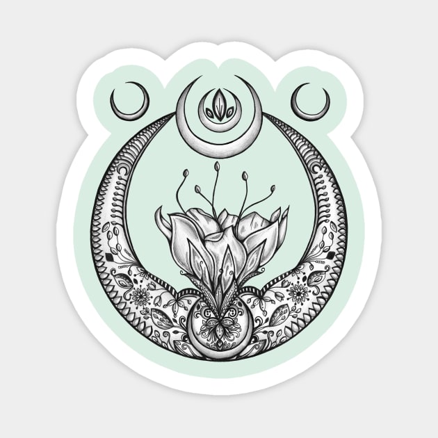 Moon Flower Sticker by NicoleWhelan